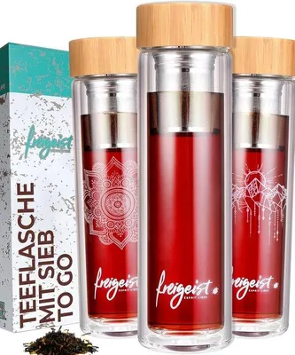 Obrázek produktu pro Dvoustěnná skleněná láhev 500 ml bez BPA