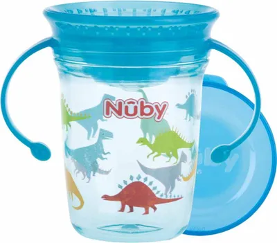 Obrázek produktu pro NUBY Hrnek Tritan netekoucí 360° s držadly, 6 m+ modrý