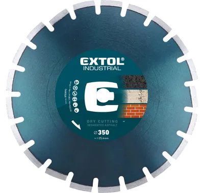 Productafbeelding van Diamantslijpschijf Extol Industrial (8703092) gesegmenteerd voor ASFALT. 350x25.4 mm