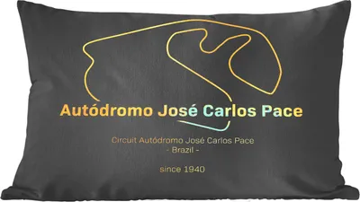 Produktbild von MuchoWow® Zierkissen Sofakissen Wohnzimmer Dekokissen 50x30 cm Brasilien - Formel 1 - Rennstrecke - Wohnzimmerdekoration - Polster mit Photo