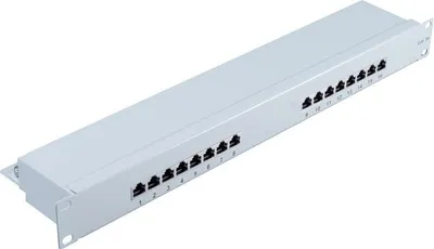 Zdjęcie produktu dla S/CONN 75061, RJ-45, CAT5e, Szary, Montaż półkowy, 1U