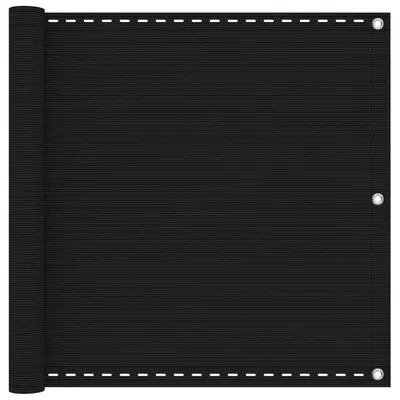 Produktbild von vidaXL Balkonsichtschutz Schwarz 120 x 700 cm HDPE und Aluminium