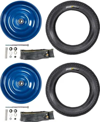 Produktbild von 2 Stück 12 1/2 Zoll Scheibenrad Karren Felgen Reifen Schlauch 57-203 AV 45° blau
