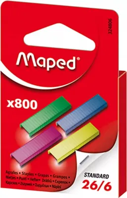 Image de Agrafes colorées 26/6 800pcs MAPED