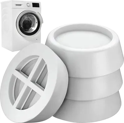 A washing machine and anti-vibration pads.