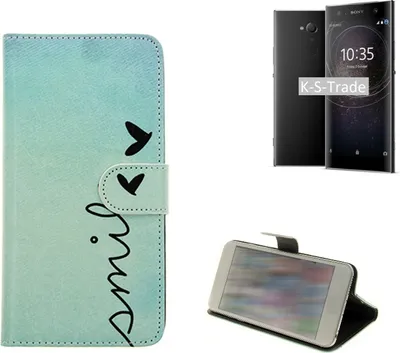 Produktbild von K-S-Trade Schutz-Hülle Handy-Hülle kompatibel mit Sony Xperia XA2 Ultra Dual-SIM Hülle Wallet Case  Flip cover bookstyle Etui Handyhülle ''smile''