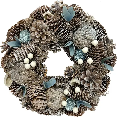 Produktbild von TrendLine Deko Holz Kranz Weihnachten Ø 26 x 7 cm mehrfarbig