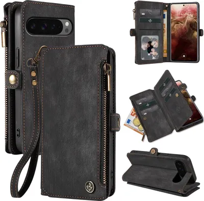 Produktbild von Handy Hülle für Google Pixel 10 Pro XL Geldbeutel Geldbörse RFID Schutz Klapphülle Cover Schutzhülle Wallet Farbe: Schwarz