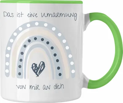 Produktbild von Trendation - Beste Freundin Tasse Geschenk Beste Freundinnen Geburtstag Lustig Freundinnen Spruch Becher - Umarmung Von Mir An Dich (Grün)