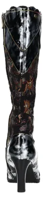 Produktbild von Laura Vita Damen Schnürstiefel mit floralem Muster Alcbaneo 158, Größe:40 EU, Farbe:Grau