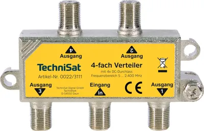 Produktbild von TechniSat 4-Wege-Verteiler | Sat-Verteiler mit DC-Durchlass für TECHNIROUTER