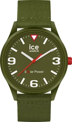 A close-up, front-facing shot of an analog watch.