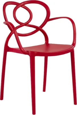 Image de Fauteuil de terrasse en POLYPROPYLENE rouge pour Exterieur