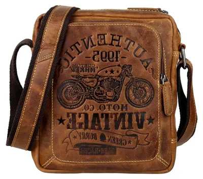 Produktbild von Vintage Cafe-Racer Umhängetasche Leder 23 cm