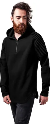 Zdjęcie produktu dla Męska bluza z kapturem Urban Classics Pleat Sleeves Terry Hoody, czarna – rozmiar M