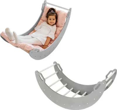 Obrázok produktu pre Drevená hojdačka "Mesiac" | Šplhací trojuholník pre deti | Montessori hračky | Detské ihrisko Rockerboard