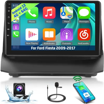 Obrázek produktu pro Autorádio pro Ford Fiesta – Multimediální systém – Navigace – Dotykový displej – Android – 9 palců – CarPlay