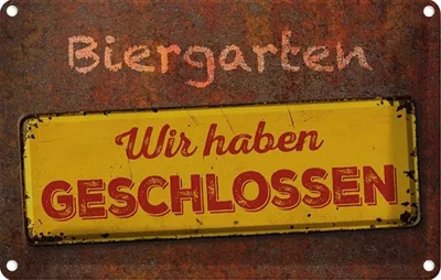 Produktbild von vianmo Blechschild 20x30 cm Biergarten wir haben geschlossen Bar Club Alkohol