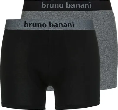 Produktbild von Bruno Banani 2er Pack Boxershort Herren Pant Baumwolle Flowing S-XXL - Farbauswahl / Farbe: Schwarz/Graumelange | Größe: 7 (Gr. X-Large)