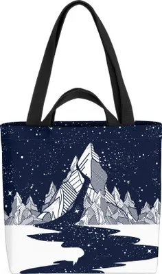 Produktbild von VOID Fluss Landschaft Berge Mond Tasche 33x33x14cm,15l Einkaufs-Beutel Shopper Einkaufs-Tasche Bag