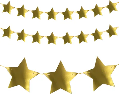 Produktbild von Oblique Unique Stern Girlande Banner mit Sternen für Weihnachten Geburtstag Jubiläum Baby Shower Party - gold