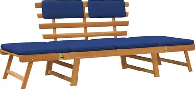 Obrázek produktu pro vidaXL Zahradní lavice s polštáři 2 v 1 190 cm z masivního dřeva akácie