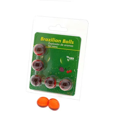Productafbeelding van Set van 5 Braziliaanse snoepjes met een explosieve smaak, met aardbei- en kersaroma