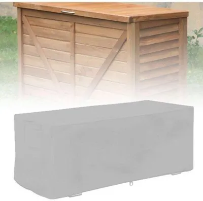 Imagen del producto de Funda impermeable y resistente a los rayos UV, ideal para cubrir y proteger cajas de almacenamiento de artículos para el jardín y la terraza.
