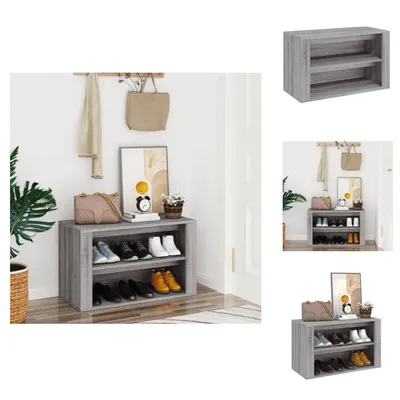 Produktbild von vidaXL Schuhregal Grau Sonoma 75x35x45 cm Holzwerkstoff -  Schuhregale & -schränke