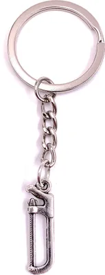 Produktbild von Onwomania Schlüsselanhänger Säge Holz Eisen Werkzeug Silber Metall Anhänger Charm