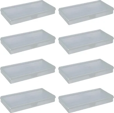Produktbild von Rechteckige, leere, transparente Mini-Aufbewahrungsbox aus Kunststoff