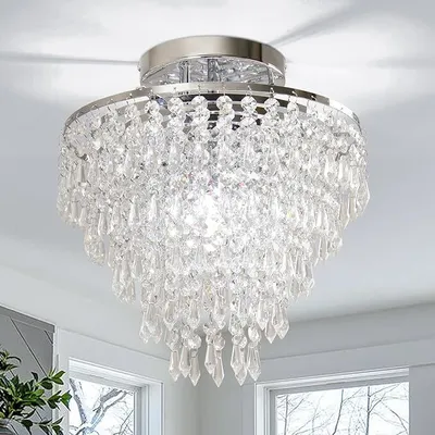 Produktbild von Chrom KronleuchterKristall Deckenleuchten Deckenleuchten,Flush Mount,für Flur Esszimmer Kinderzimmer
