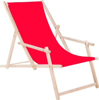 Image de Chaise longue en bois de hêtre Chaise longue de jardin avec accoudoirs Chaise longue de plage