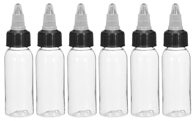 6er-Pack transparente Knijpflaschen 30 ml mit Schraubdeckel