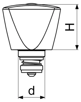 Produktbild von Schlösser Armaturen SANITAER-OT M.RUECKSCHLAGKEGEL 3-KT.-GRIFF ROT, DN15, 1/2", POL.CHR