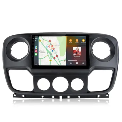 Zdjęcie produktu dla Radio samochodowe 10-calowe z Carplay, sterowaniem przy kierownicy (SWC), przeznaczone do Renault Master III, Opel Movano, NV400, z funkcjami RDS, Bluetooth, GPS i nawigacją