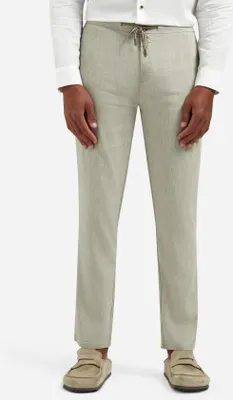 Produktbild von Bequeme atmungsaktive Leinenhose mit Kordelzugverschluss garngefärbt