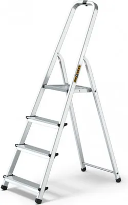 Immagine prodotto di Drabest | Scala - Scala per uso domestico - Scala in alluminio - 4 gradini - Leggera e compatta - Con vassoio portautensili - Gradini antiscivolo