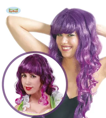 Produktbild von lila lange Locken Perücke für Damen