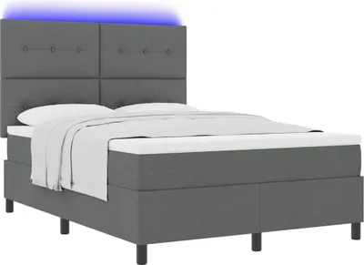 Obrázok produktu pre Posteľ s pružinovým rámom s LED Tmavo šedá 140 x 190 cm látka