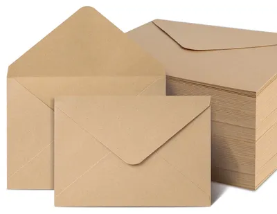 Produktbild von Briefumschläge Kraftpapier, 100 Stück, 12,5 x 17,5 cm, für Einladungen
