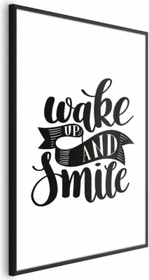 Produktbild von Posterpapier Poster - Wake Up and Smile 40x60 cm Text n-A-0748-ao-a
