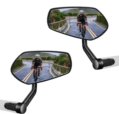 Immagine prodotto di Specchietto retrovisore per bicicletta, confezione da 2 pezzi, adatto per manubrio di e-bike, lente in vetro resistente ai graffi, specchietto per estremità del manubrio, destro/sinistro (14-20mm), coppia