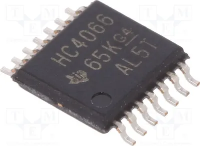 Obrázek produktu pro 3 kanály: 4 demultiplexory, multiplexory, spínače, SMD, SN74HC4066PW, dekodér, multiplexor