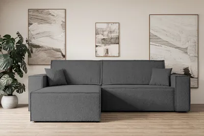 Produktbild von ALTDECOR Ecksofa mit Schlaffunktion und Bettkasten Corner Sofa Eckcouch Couch L-Form universal, links/rechts angeordnet Schlafcouch Ausziehbar Wohnlandschaft Schlafsofa CELTIC-XL - 277x143x83cm Grau