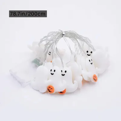 Produktbild von Halloween-LED-Lichterkette mit Kürbissen, batteriebetrieben, warmweiß, 20 LEDs, 2 m