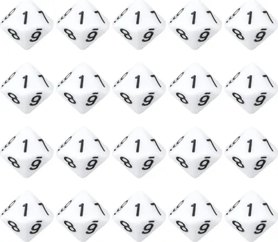 Immagine prodotto di 20pcs Dadi 10 lati in plastica numero casa decorazione ornamento gioco accessorio per partito bianco