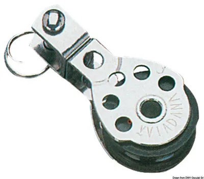 Zdjęcie produktu dla Mini-block 1pulley z krętlik łeb 8 x 25 Osculati 55.042.03