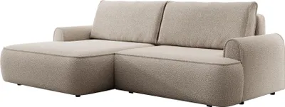 Produktbild von FURNLUX Ecksofa Onega Beige Und Schwarz 250cm / Hauptfarbe: Beige / Abmessungen: 250 x 85 x 146 cm