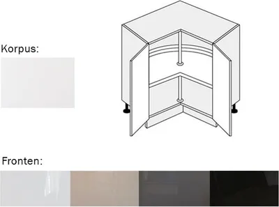 Immagine prodotto di Base ad angolo (EST-DER/90) 90x90cm finitura acrilica opaca bianco perla selezionabile
